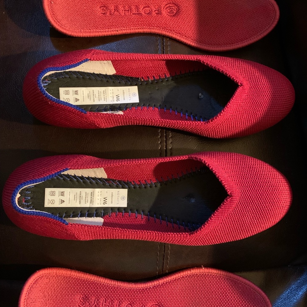 Rothy’s Gently Used Red Size 6 Rounded Toe Flats - image 3
